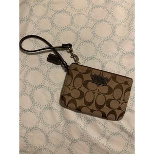 Brown Coach wristlet